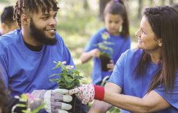 People gardening together