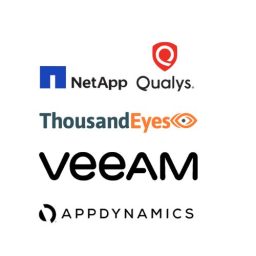 Veeam, Qualys, NetApp, Thousand Eyes, App Dynamics logos