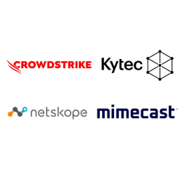 Crowdstrike, Kytec, Netskope and Mimecast logos